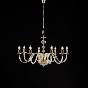 Lampadario in cristallo trasparente e oro lucido classico 8 luci bon-494 - Imagen 1 de 1