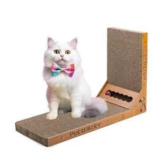L Shape Cat Scratch Large Pad Wall Mounted - Durable Cardboard Scratcher for - Picture 1 of 6