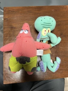 2000 Nickelodeon SpongeBob SquarePants 9in Squidward & Patrick Plush By Viacom - Picture 1 of 8