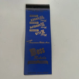 Boss Hotels Member American Hotels Assn Vintage Matchbook Cover SMB13-1 - Picture 1 of 2