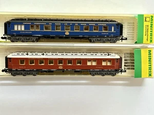 2x Minitrix 3178 13176 Orientexpress CIWL braun blau Speisewagen LICHT - Set OVP - Bild 1 von 15