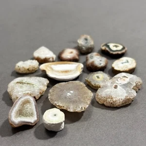 Solar Quartz slice cabochons x 14, 99.15crt 15mm cabochon loose gemstone Eo-1377 - Picture 1 of 3