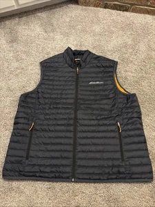 EUC Eddie Bauer Puffer Vest Mens 2XL Blue EB650 Goose Down Lightweight Full Zip - Picture 1 of 6