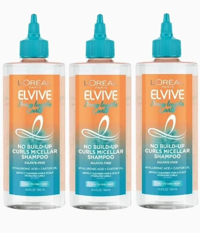 (3 PACK) L'Oreal Paris Elvive Dream Lengths Curls No Build-Up Micellar Shampoo - Image 1 of 1