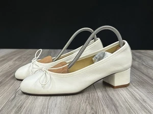 Bailarina Roma Aventino Zapatos planos de ballet de cuero blanco con tacón, para mujer talla 6/IT36 - Imagen 1 de 9