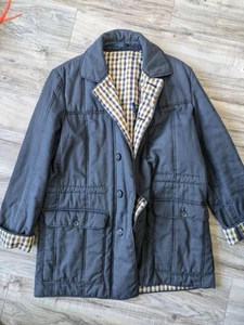 Vintage Aquascutum Navy Quilted Jacket Size 40 possibly UK 12 - Picture 1 of 9
