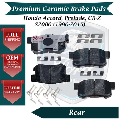 Kit de pastillas de freno cerámicas traseras premium OE para Honda 1990-2015 9 años de garantía Foto 1 de 4