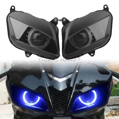 Front Headlight Headlamp Assembly w/Blue Angle Eyes For Honda CBR600RR F5 2007 - Image 1 of 4