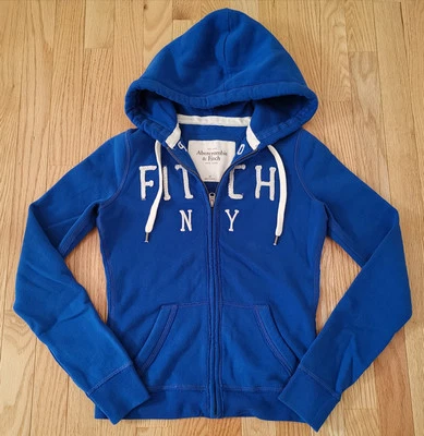 NUEVO CON ETIQUETAS Sudadera con Capucha Abercrombie & Fitch A&F Cremallera Completa Y2k De Colección para Mujer Delgada Foto 1 de 4