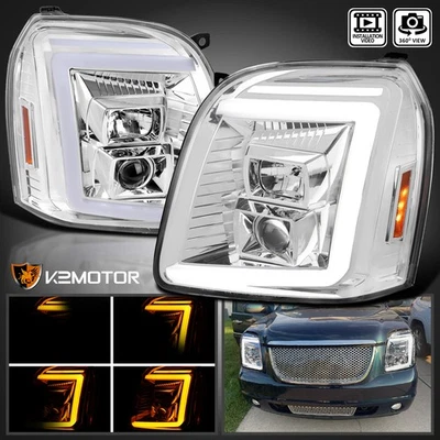 Fits 2007-2014 GMC Yukon XL Denali Sequential LED Signal Projector Headlights Foto 1 de 4