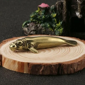 Brass Manatee Figurine Statue Animal Figurines Toys Desktop Decoration Gifts - Picture 1 of 5