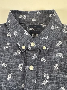 Gap Mens Long Sleeved Floral Shirt Size Large Slim Fit Cotton - Picture 1 of 11