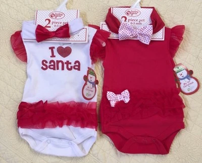 Baby Gear My 1st Christmas Set De 2-2 Piezas OnePiece I Love Santa, Rojo Talla 0-3 Meses Foto 1 de 4