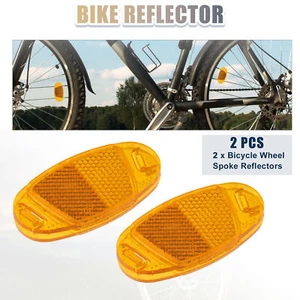 2pcs Bicycle Warning Reflector Bike Reflectors 2.76"x1.38"x0.31" ABS Yellow - Picture 1 of 7
