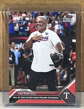 2023 TOPPS NOW #1046 IVAN RODRIGUEZ TEXAS RANGERS World Series Red Parallel 8/10