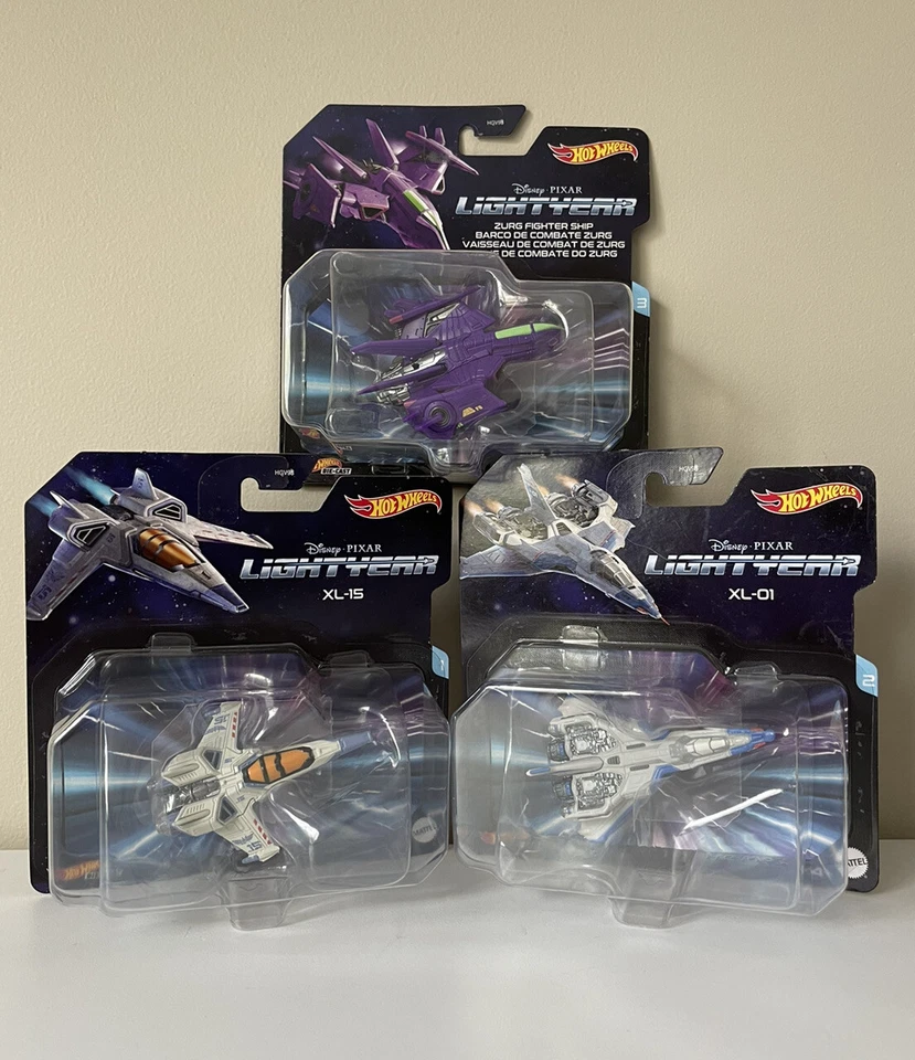 2022 Hot Wheels Disney Pixar Lightyear XL-15 XL-01 Zurg Fighter navio lote de 3 - Imagem 1 de 2
