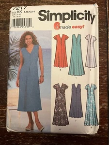 Simplicity 7217 UNCUT Sewing Pattern, Misses' Pullover Dress, Size KK (8-14) - Picture 1 of 2