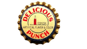 Soda Bottle Caps Vintage Set of 10 Original Delicious Fruit Punch Cork Lined - Picture 1 of 1