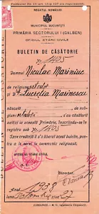 Romania, 1938, Vintage Marriage Certificate - Kingdom Period - Picture 1 of 2