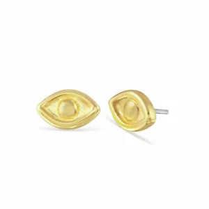 14k Solid Gold Evil Eye Threadless Stud , End 25g Threadless Pin Body Jewelry - Picture 1 of 6