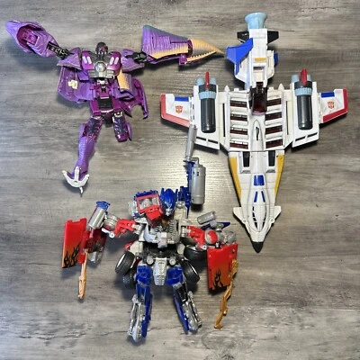 LOT OF 3 Rare VINTAGE Transformers Hasbro Takara OPTIMUS G1 Dinosaur Aircraft - Image 1 of 4