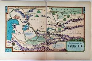 Turk Sib Soviet Construction Khirgiz Siberian Railway 1930 Magazine Print Map - Picture 1 of 8