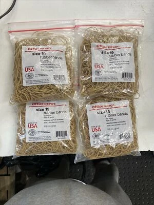4 Pack Of Office Depot Brand Rubber Bands, #19, 3 1/2" x 1/16", 1/4 Lb. Bag