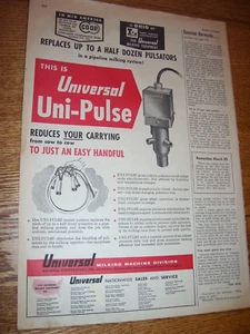 VINTAGE UNIVERSAL MILKER ADVERTISING- MILKING SYSTEMS -10" x 14" -1961 - Picture 1 of 2