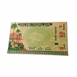 Vintage Jan 2 1939 Rose Bowl Football Game Ticket Stub Golden Jubilee RARE - Picture 1 of 8