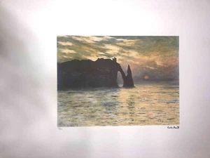 Claude Monet lithographie off set cm 50x70 signature sur dalle avec certificat - Picture 1 of 7
