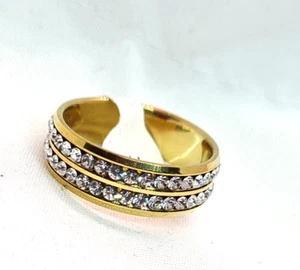 Edelstahl Ring mit 2 Strassreifen Gr. 17-21 - Bild 1 von 4