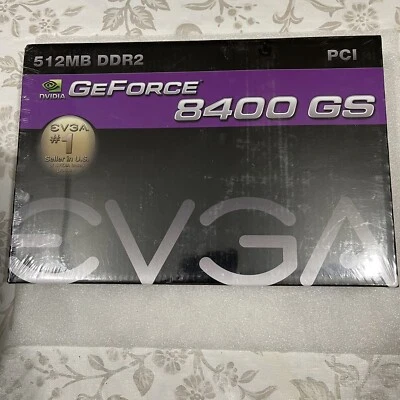 NEW EVGA NVIDIA GeForce 8400GS 8400 GS 512-P1-N724-LR 512MB DDR2 PCI VIDEO CARD - Image 1 of 3