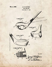 Golf Club Head Patent Print Old Look