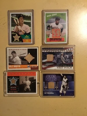 Un LOTE de (6) tarjetas reliquias de asiento de estadio Topps. Yogi Berra Al Kaline Billy Martin Foto 1 de 4