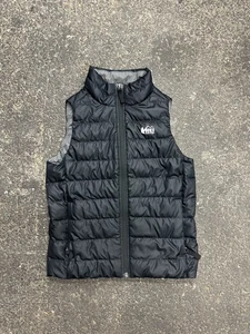 REI Down Puffer Insulated Vest Kids Small (8) Black Outdoor Winter Full Zip - Picture 1 of 5