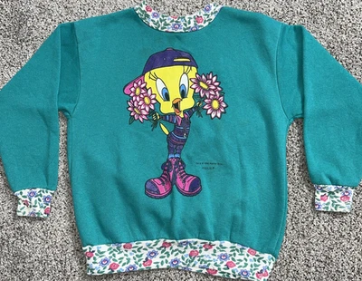 Sudadera Pullover Vintage Talla Mediana 5-6 Looney Tunes Piolín Pájaro Gráfico 1996 Foto 1 de 4