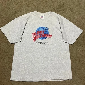 Vintage 1991 Planet Hollywood T-Shirt Walt Disney World Gray XL - Picture 1 of 7