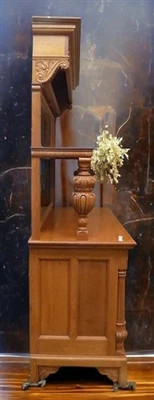 Oak Sideboard Buffet Vintage Dining Room Table Server Mirror, Cupboard Dresser - Image 1 of 4