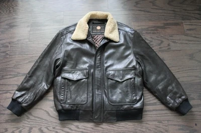Andrew Marc NY Jacket Coat Leather Bomber Removable Lamb Fur Collar Brown XL - Image 1 of 4