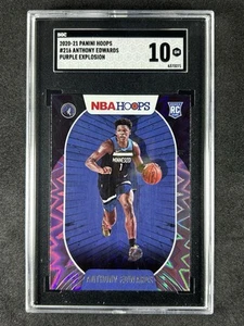 2020-21 Anthony Edwards Panini Hoops Rookie #216 Purple Explosion SGC 10 - Picture 1 of 3