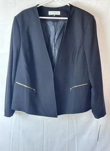 Tahari Arthur S. Levine Damengröße 18 blau Darryl Blazer brandneu - Bild 1 von 8
