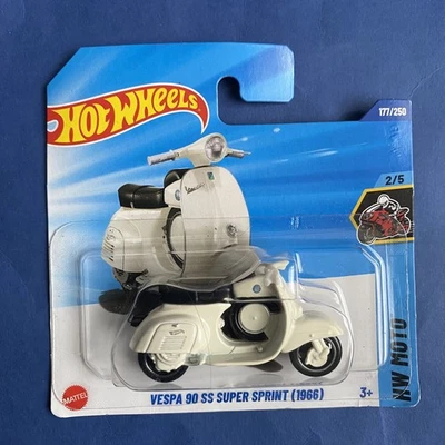 Hot Wheels Vespa 90 SS Super Sprint (1966) White Hotwheels Short Card 2025 JBB07 - Image 1 of 4