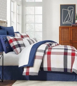 New Cremieux Zane Plaid Waffle Full/Queen Comforter Set 3pc - Picture 1 of 6