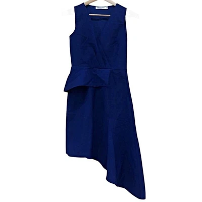 Christian Dior asymetrisches Couture Kleid Royalblau IT40 XS - Bild 1 von 4