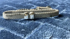 Swank silver- Tone Mesh Tie Bar Clasp Tie Tack - Picture 1 of 12