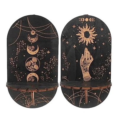 2 Piezas Estantería Madera Cristal Interior (Negro) G4K53368 - Imagen 1 de 4