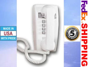 TELÉFONO DE PARED BÁSICO CON BOTÓN PULSADOR RETRO BLANCO ESTILO VINTAGE NUEVO - Imagen 1 de 3