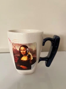 Mona Lisa Hello funky whimsical mobile love coffee mug - Picture 1 of 5