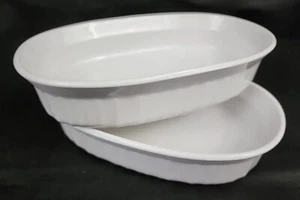 Vintage Corning Ware Stoneware Ribbed Casserole F-15-B 476 ML Set of 2 Oval - Picture 1 of 12