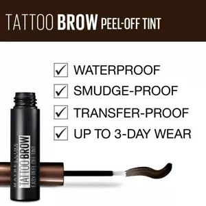 Maybelline Tattoo Brow Easy Peel off Tint Gel Eyebrow Select Your Shade - Picture 1 of 17